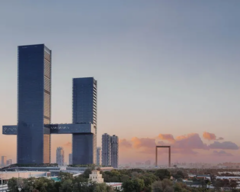 One Za'abeel, one of Dubai's recent additions to the skyline, is easily identifiable. The two sparkling buildings, joined by the world's longest cantilever