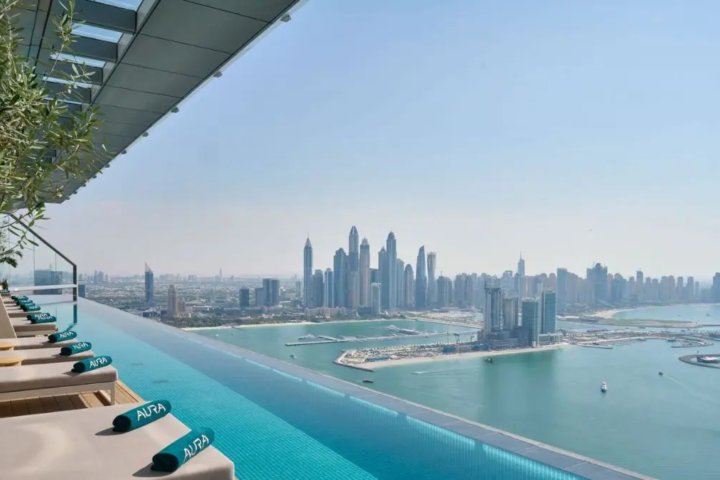 Pool parties are widespread in Dubai, thanks to the year-round weather and opulent hotels, but none quite equal the attraction of AURA Skypools.